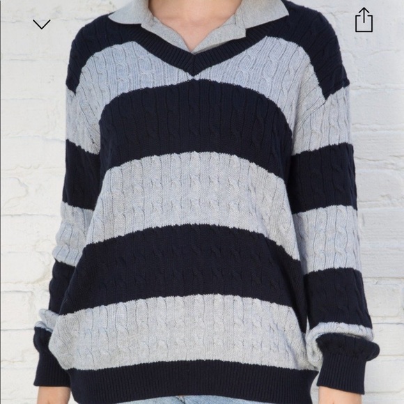 green and blue striped sweater brandy melville